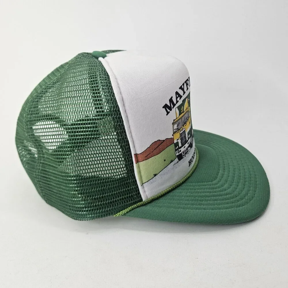 Vintage Mayflower Moving Company Trucker Hat Kelly Caps Green White Snapback